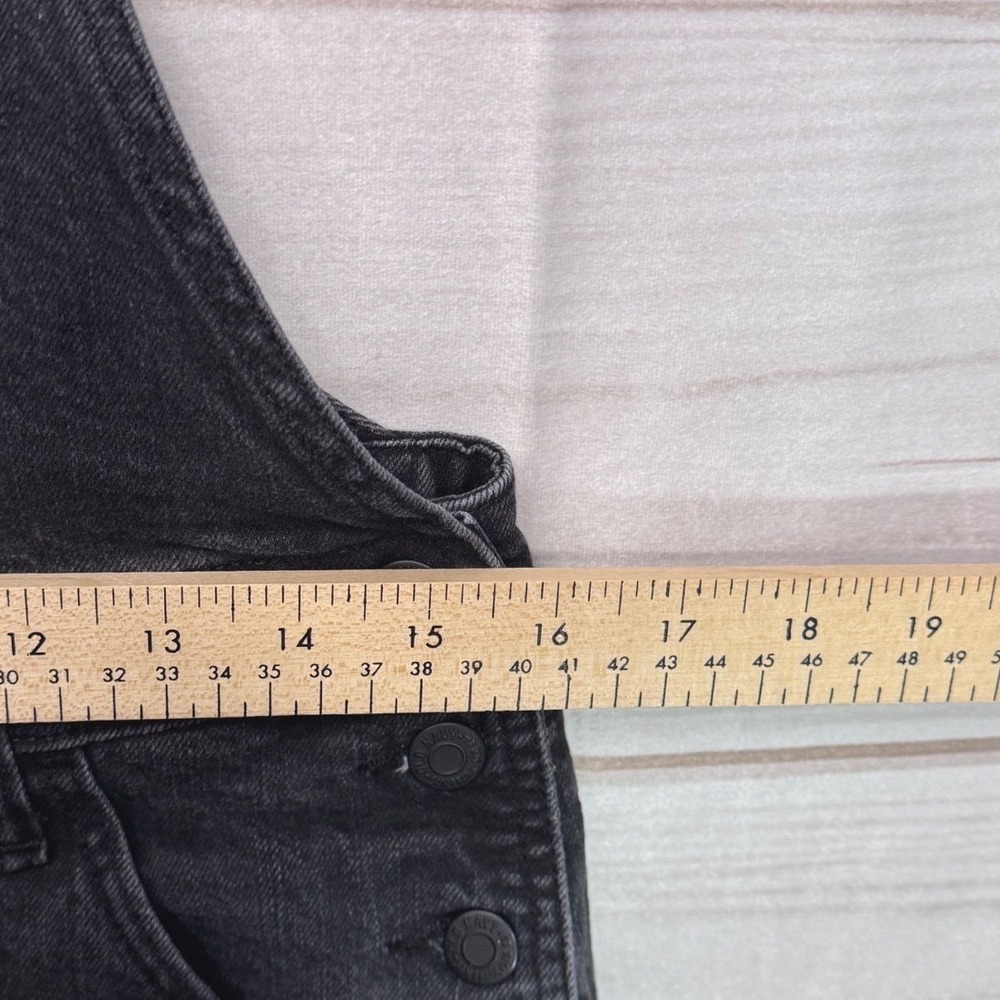 Old Navy Womens Black Denim Overalls Size 6 Tall Farmgirl Counry Chic Wok Pants - Picture 5 of 6